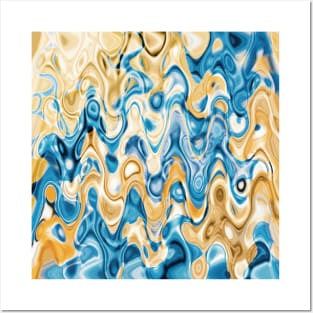 Orange And Blue Abstract Art Posters and Art